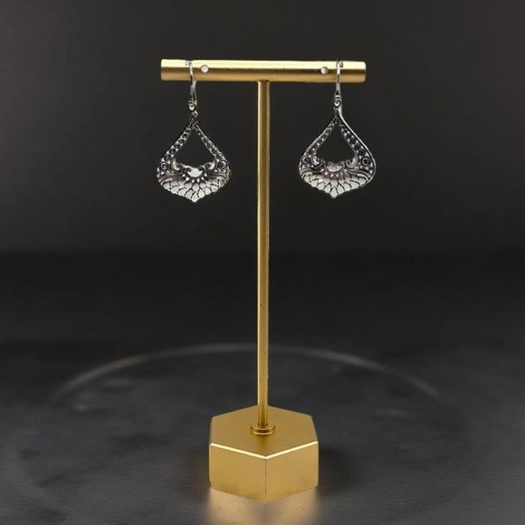 Vintage ATI Indonesia Bali 925 Sterling Silver Filigree Scroll Dangle Earrings - Picture 9 of 10